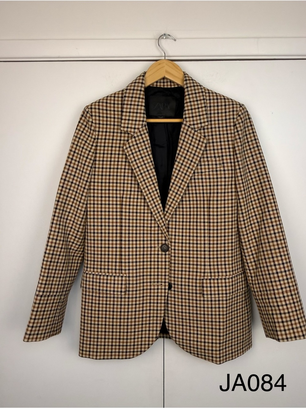 Zara ZW Collection Check Straight Plaid Blazer XS